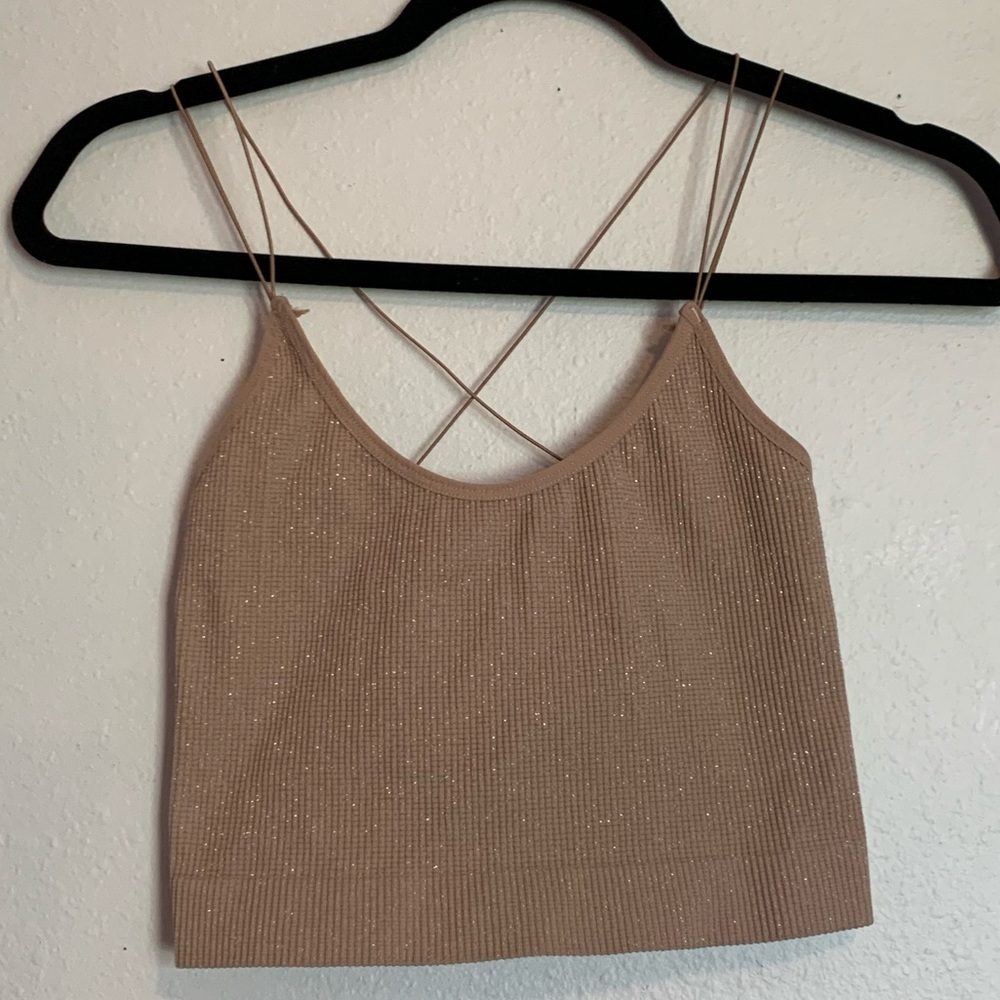 Light pink urban outfitters spandex glittery top size m